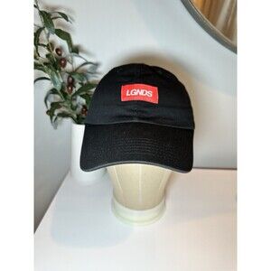 LGNDS Slideback Baseball Cap Black One Size Adjustable Dad Hat Cotton